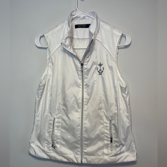 Polo Golf Ralph Lauren PGA Embroidered Golf Vest Silver Hardware Sz M - Picture 2 of 13